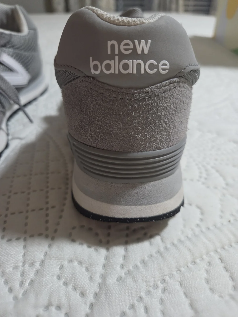 New Balance Gray Mesh & Suede Sneakers